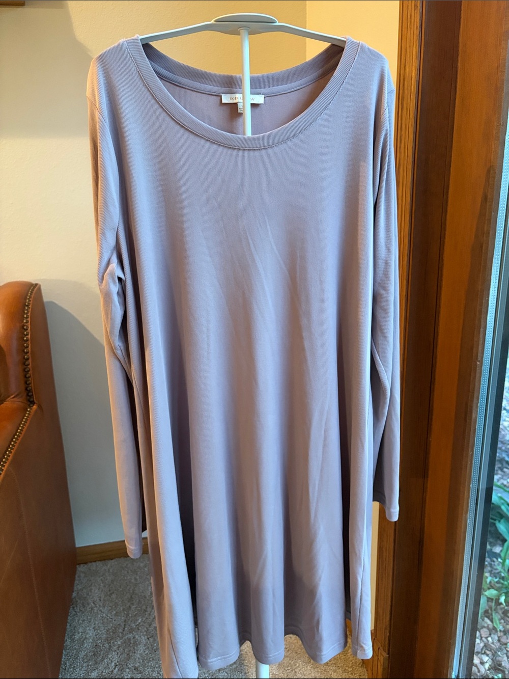 Skies are Blue  Dusty Lavender Long-Sleeve Scoop Neck Tunic Dress